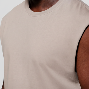 Camiseta sin mangas transpirable de secado rápido personalizada para hombre al por mayor a granel con dobladillo curvo de talla grande OEM estampado personalizado - Product Image 1