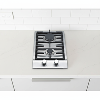 Table de cuisson à gaz encastrable 2 brûleurs de haute qualité, brûleurs en acier inoxydable, allumage électronique, classe d'efficacité énergétique A+, sécurité anti-incendie