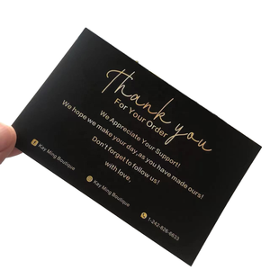 Elegant Black Thank You Cards for Packaging Custom Printable Writable Greeting Inserts for Small Business Gifts & Decoration - Product Image 2