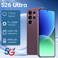 Smartphone S26 Ultra 5G Android 15 Écran LCD 7,3 pouces 120Hz 16 Go de RAM 1 To de ROM Appareil photo 108MP Batterie 8000 mAh