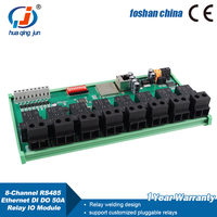 Modulo IO Ethernet Huaqingjun 8DI 8DO con Uscite a Relè 50A 24V RJ45 LAN RS485 per Automazione Serre