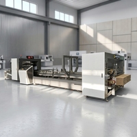 Nouvelle machine automatique à grande vitesse pour le pliage et le collage de boîtes en carton ondulé, dotée d'une machine innovante de pliage et de collage.