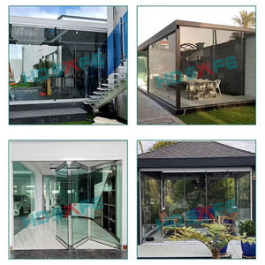 Cortina de Vidrio Exterior, <span class=keywords><strong>Puerta</strong></span> Plegable de Vidrio sin Marco de 8/10 mm, <span class=keywords><strong>Puerta</strong></span> Panorámica para <span class=keywords><strong>Terraza</strong></span>, Ventana, Patio, Solárium, <span class=keywords><strong>Puerta</strong></span> de Partición Tipo Acordeón - Product Image 6