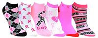 Chaussettes de sensibilisation au cancer du sein pour femmes Chaussettes de sport souples à ruban rose