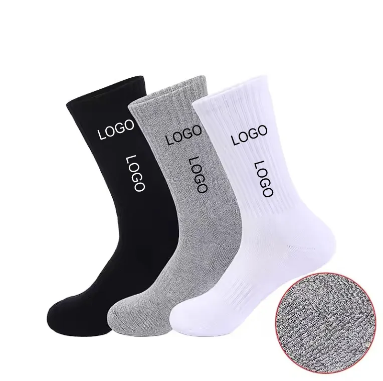 Individuelles Logo Sommer weiß schwarz Basketball Sportsocken schnell trocknend freundlich Fußball Fußball Mode Baumwolle