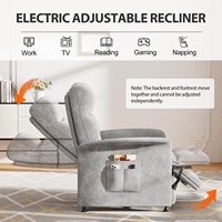 Fauteuil inclinable électrique avec chaleur et massage, un seul siège, pour personnes âgées |   Canapé inclinable avec télécommande, 3 poches latérales, montage facile, confortable