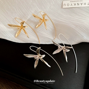 ต่างหูรูปดอกไอริสสุดน่ารัก แฟชั่นทันสมัย ใช้งานได้หลากหลาย ต่างหูแบบห้อย ดีไซน์หรูหรา สง่างาม เหมาะสำหรับใส่ไปทำงาน เครื่องประดับหูสุดหรู - Product Image 3