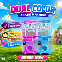 Machine d'arcade à monnayeur 40 clips avec éclairage LED intégral, multiples modes de paiement, pour centre commercial, en métal, version anglaise