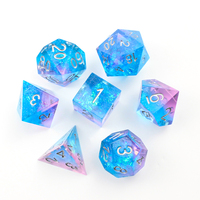 Jeu de dés de jeu de chiffres colorés dnd dés en résine polyédrique ensemble de dés acryliques
