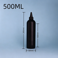 Bouteilles d'huile d'olive en PEHD noir mat résistantes aux hautes températures, 300 ml, 500 ml, 1000 ml, pour colle et peinture, flacon souple en gros
