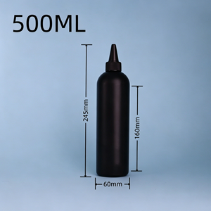 Botellas de aceite de oliva negras mate de HDPE al por mayor, resistentes a altas temperaturas, de 300ml, 500ml, 1000ml, para pegamento y pintura, botella exprimible - Product Image 5