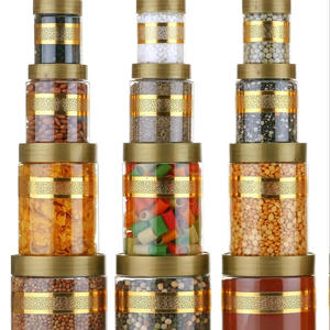 กล่องเก็บอาหารพลาสติกทรงสี่เหลี่ยมพิมพ์ลายดาวทอง Growket ชุด 12 ชิ้น ฝาปิดสนิท ปลอดภัยต่อสิ่งแวดล้อม พร้อมช้อน ความจุ 1-3 ลิตร ดีไซน์ทันสมัย - Product Image 1