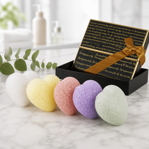 <span class=keywords><strong>Éponge</strong></span> nettoyante pour le visage en forme de cœur JLY <span class=keywords><strong>Konjac</strong></span>, exfoliante, démaquillante, pour le bain - Product Image 5