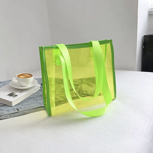 Candy Colored Cheap Plastic PVC Hand <b>Bag</b> Women Waterproof Stadium <b>Clear</b> Walker Tote <b>Bags</b> - Product Image 4