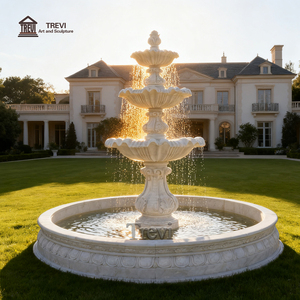 Fontana d'Acqua a 3 Livelli in Marmo Naturale Classica da Giardino TREVI Art House in Vendita - Product Image 4