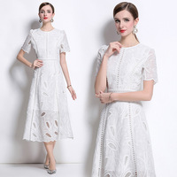 Robe élégante pour femmes en gros, nouvelle collection d'été, robe à manches courtes tendance, vêtements d'usine