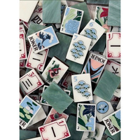 Tuiles de Mahjong américaines vintage Art Déco, motif floral pivoine en acrylique 3 couches, 160 tuiles de Mahjong pour le divertissement familial