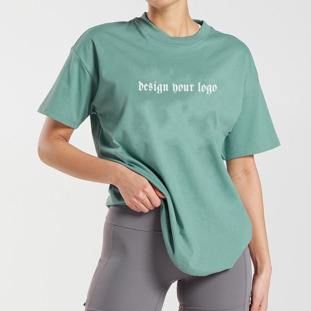 Maglietta aderente a girocollo a manica corta in Nylon menta