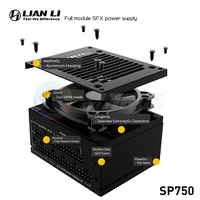 LIAN LI PSU 750w SFX bilgisayar Pc ITX güç için güç kaynağı siyah 80 artı altın 91% verimlilik tam oyun modüler