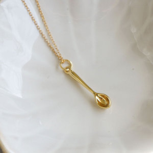 จี้สร้อยคอรูปช้อนเล็กๆ ชุบทอง 14k 18k ทำจากสแตนเลสสตีล 316L สำหรับผู้หญิงและผู้ชาย - Product Image 4