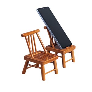 Miniature Bamboo Chair Set 2Pcs Square <b>Rustic</b> <b>Desk</b> Decor Lightweight <b>Office</b> Accessories - Product Image 5