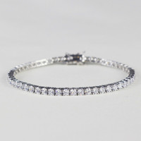 gros de bijoux fins en argent sterling 925 personnalisés Bracelet de tennis en zircon sauvage Bracelet de bijoux de mode pour