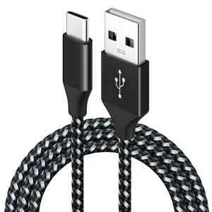 מיקרו USB כבל 2.4 amp10ft ארוך במיוחד טעינת כבל ניילון קלוע גבוהה מהירות עמיד מהיר טעינת סוג c נתונים כבל שחור