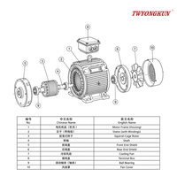 Moteur asynchrone triphasé à 2 pôles de série M3AA, efficacité IE2 Premium, boîtier en aluminium, montage vertical, faible bruit, IP55 TEFC