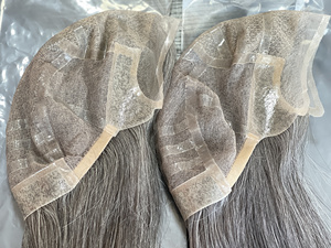 Pelucas Médicas de Lujo Europeas de Cabello Virgen con Monofilamento sin Pegamento, Gorro de Encaje, Color Personalizado, Gorro Pequeño, Cutícula Alineada, Lisas - Product Image 6