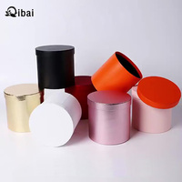 Qibai Aluminiumfolie Kleiner Zylinder Blumeneimer Makronen-Farbige Papierbox Kleine Valentinstag-Verpackungsbox Palmeneimer