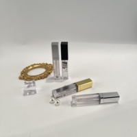 Personnalisé étiquette privée mignon brillant à lèvres tube mini 4ml 5ml clair carré or vide brillant à lèvres conteneur tube emballage liptint bouteille