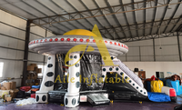 Yüksek kaliteli şişme UFO Combo parti kiralama uzay aracı Bouncy kaydıraklı oyun kalesi şişme uzay gemisi Moonwalk