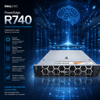 Serveur Rack 2U Original pour R740, Double Processeur Intel Xeon Scalable 2.4GHz, DDR4 RDIMM, PCIe 3.0, PC d'Entreprise en Stock