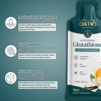 OKTW Glutathion Liposomal Liquide L-Glutathion Saveur Agrumes Vanille Anti-rides et Antioxydant Puissant Complément de Défense Antioxydante