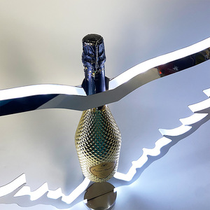 Stainless Steel <b>Butterfly</b> Wing Wine Rack <b>Light</b> Up For Bar KTV Party Display - Product Image 4