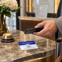 Carte NFC Google Review en acrylique imperméable avec impression de logo personnalisé, puce NTAG213 programmable réutilisable, support adhésif Leadercolor