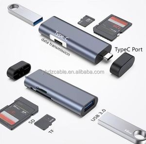 Portable USB-C Extender USB 3.0 Hub <b>SD</b>/TF Mini Multi Functional Aluminum Alloy <b>Card</b> <b>Reader</b> Docking Station - Product Image 1