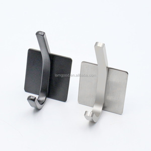 Nhà máy bán thép không gỉ tự dính tường móc đen kim loại áo móc áo móc cho phòng tắm - Product Image 2