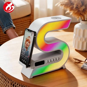 โคมไฟตั้งโต๊ะรูปทรง S รุ่น A936 พร้อมไฟ RGB LED 15W ระบบชาร์จไร้สาย นาฬิกา ลำโพงคาราโอเกะ - Product Image 2