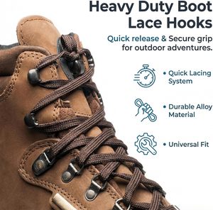 20 Sets Metal <b>Outdoor</b> Boot <b>Hook</b> Eyelets & Speed <b>Hooks</b> with Lace Buckles for Hiking Boots and Leather Shoe Repair - Product Image 4