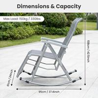 Chaise à bascule pliante portable de haute qualité pour le camping, avec cadre en acier inoxydable écologique, durable, pour patio, pelouse et piscine