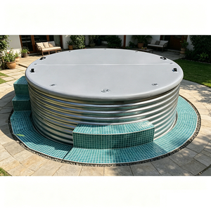 Couverture gonflable pliable pour <span class=keywords><strong>piscine</strong></span> ronde Drop Stitch 6ft 8ft avec poignées pour jardin - Product Image 2