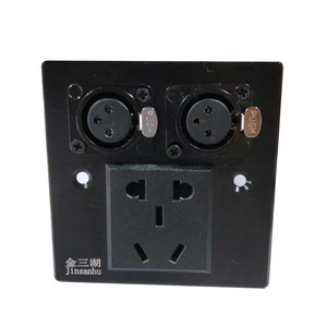 Jinsanhu 86 Type <b>Power</b> <b>Socket</b> Panel Aluminum Alloy Dual Audio Jack With <b>Usb</b> Charging Port For Home Wall Installation - Product Image 2