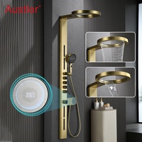 Ensemble de panneaux de douche intelligents multifonctionnels en acier inoxydable 304 de luxe, à affichage numérique, à fixation murale, pour salle de bain