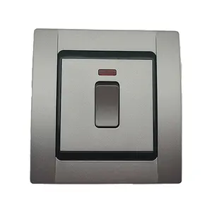 VNX UK Estándar Color Plata 20A Calentador de agua 86mm * 86mm Interruptor de pared