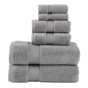 Offre Spéciale : Ensemble de 6 Serviettes de Bain en Coton Éponge 100% Personnalisables, Couleur Unie, Écologiques, Blanchies et Antimicrobiennes, Design Personnalisé - Product Image 1