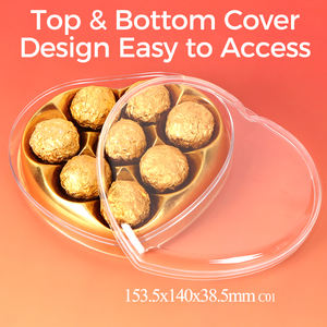 Scatola Regalo Personalizzata WEISHENG per Caramelle, Contenitore Trasparente per <span class=keywords><strong>Cioccolatini</strong></span> <span class=keywords><strong>con</strong></span> Coperchio, Contenitore in Plastica a Forma di <span class=keywords><strong>Cuore</strong></span> per Ferrero - Product Image 2