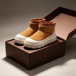 Bottes d'hiver courtes doublées en polaire pour couple, chaussures en velours de fibre de vache pour homme, bottes de neige de haute qualité - Product Image 1