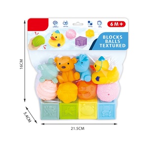 Giáo Dục Sớm Mô Hình Động Vật Silicone Xây Dựng Khối Bé Bóp Tắm Đồ Chơi Mềm Cao Su Xếp Chồng Khối Thiết Lập Cho Trẻ Mới Biết Đi Chơi - Product Image 2