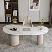 Mobilier de bureau à domicile Table d'ordinateur Bureau d'étude moderne Table de travail moderne en marbre avec tiroirs